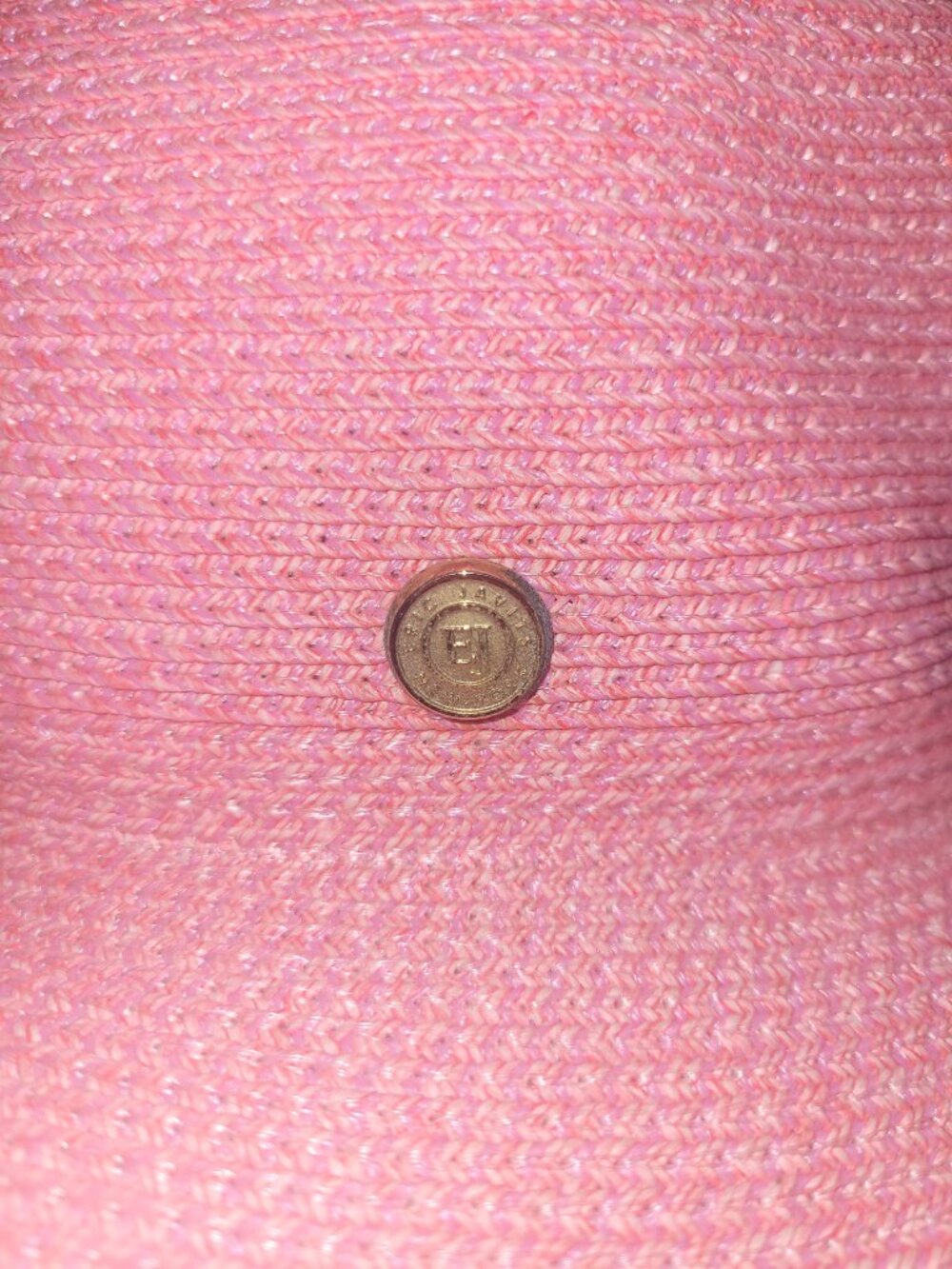Eric Javits New York Squishee Packable Hat Logo Peach Sun Straw Made in USA - Picture 7 of 9